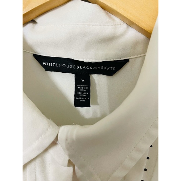 White House Black Market Blouse Pleated Pearls - Picture 4 of 5